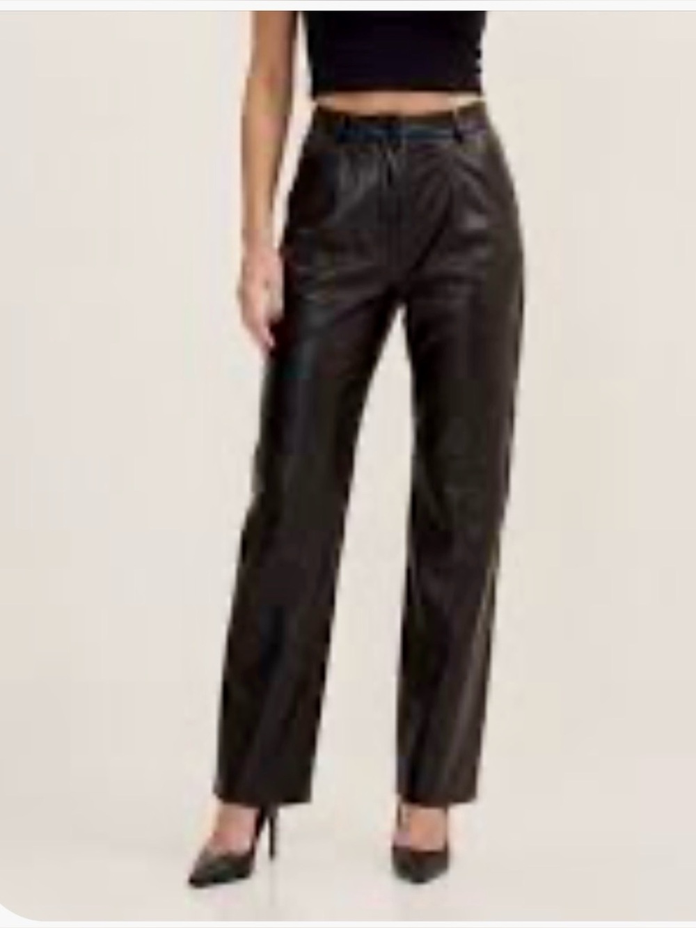 Black Genuine Leather Ladies Pants